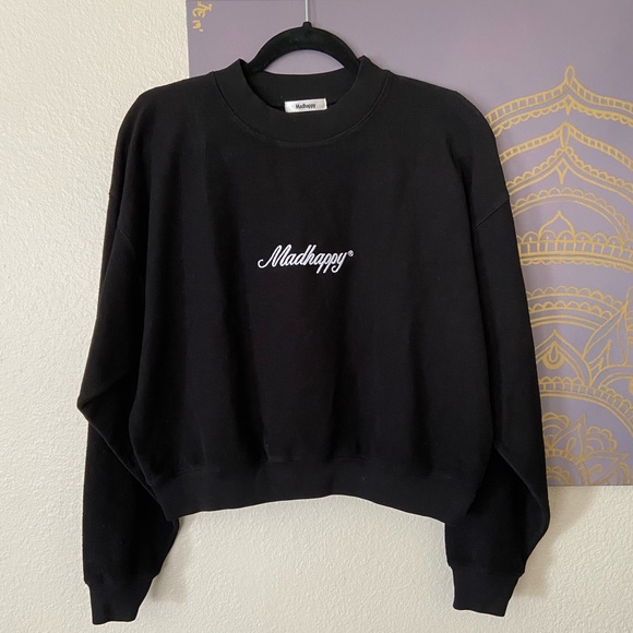 MADHAPPY Reverse Weave Script Logo Crewneck - Picture 2 of 6